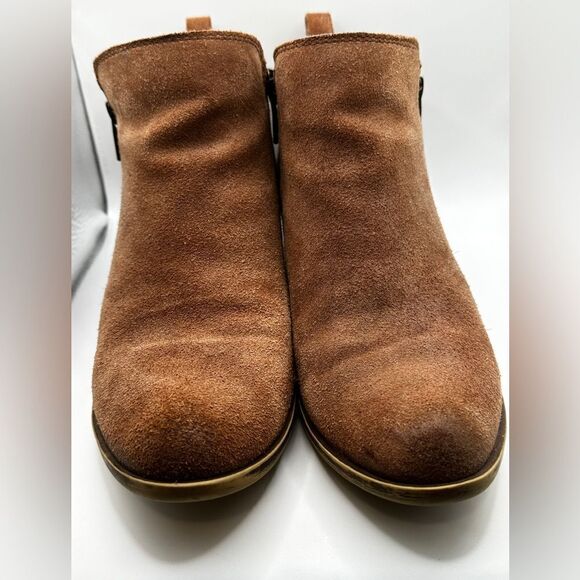 Lucky Brand Basel Suede Flat Bootie in light brown - Picture 2 of 15